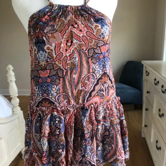 Buckle Paisley Print Peplum Tank Top - Picture 4 of 10